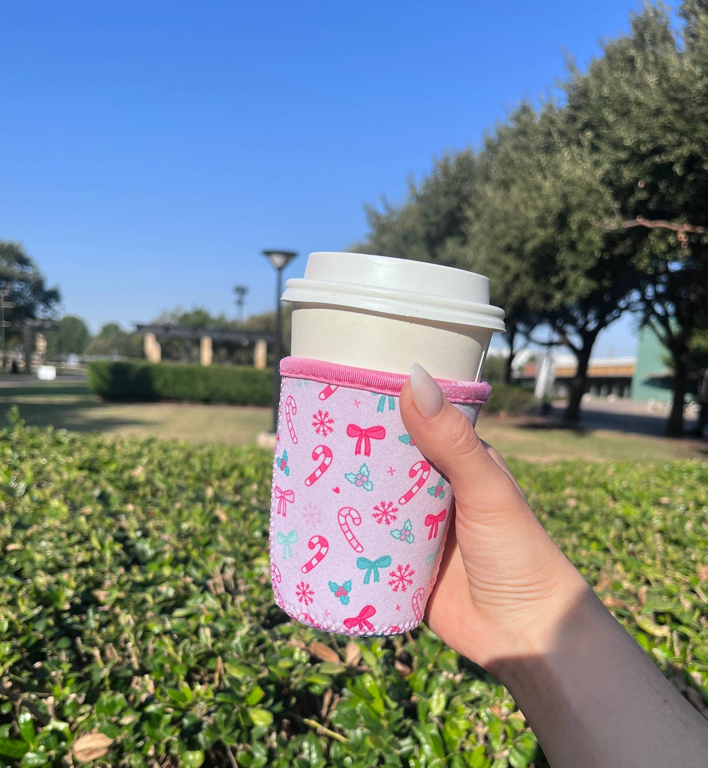 Pink Christmas Drink Sleeve