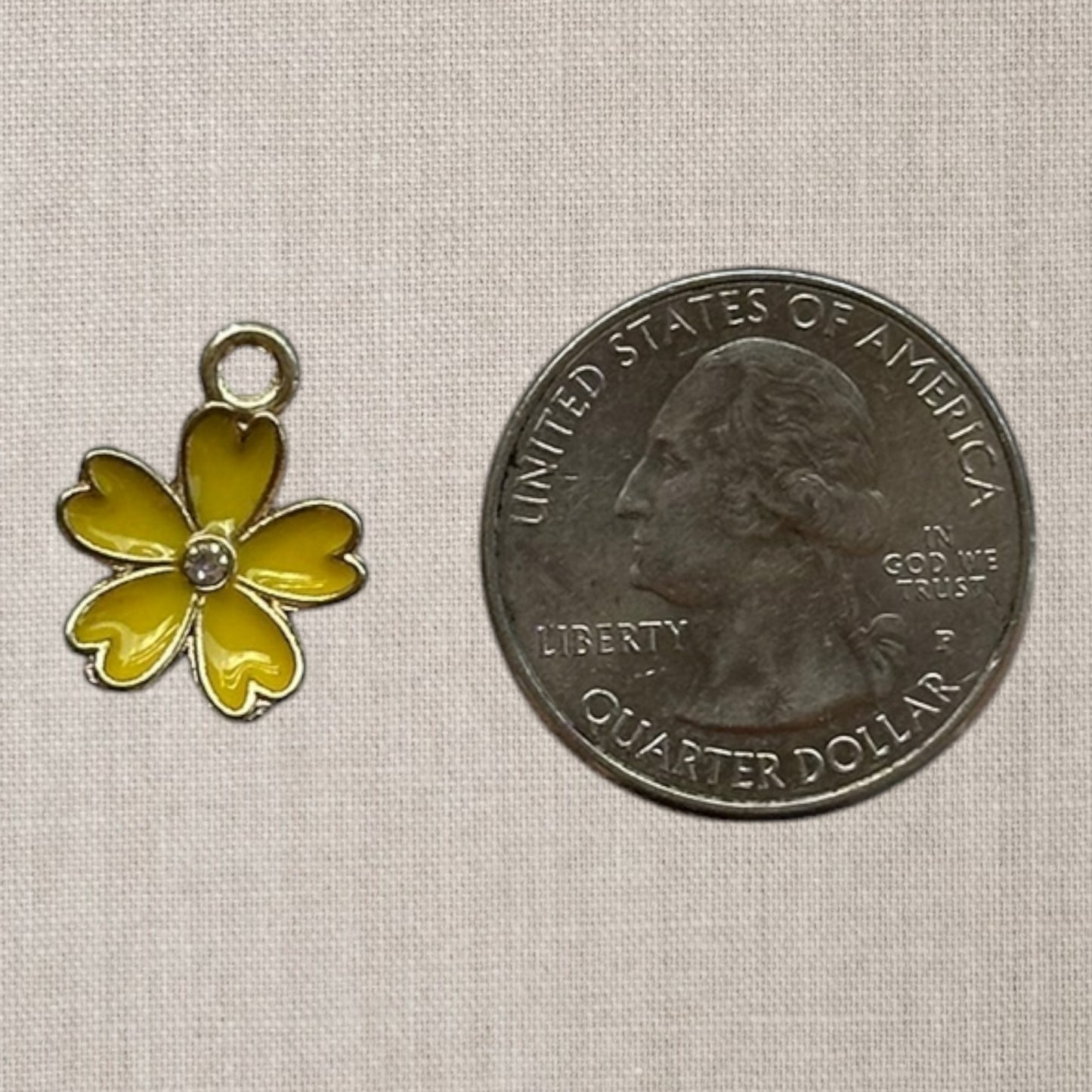 Yellow Flower with Rhinestone