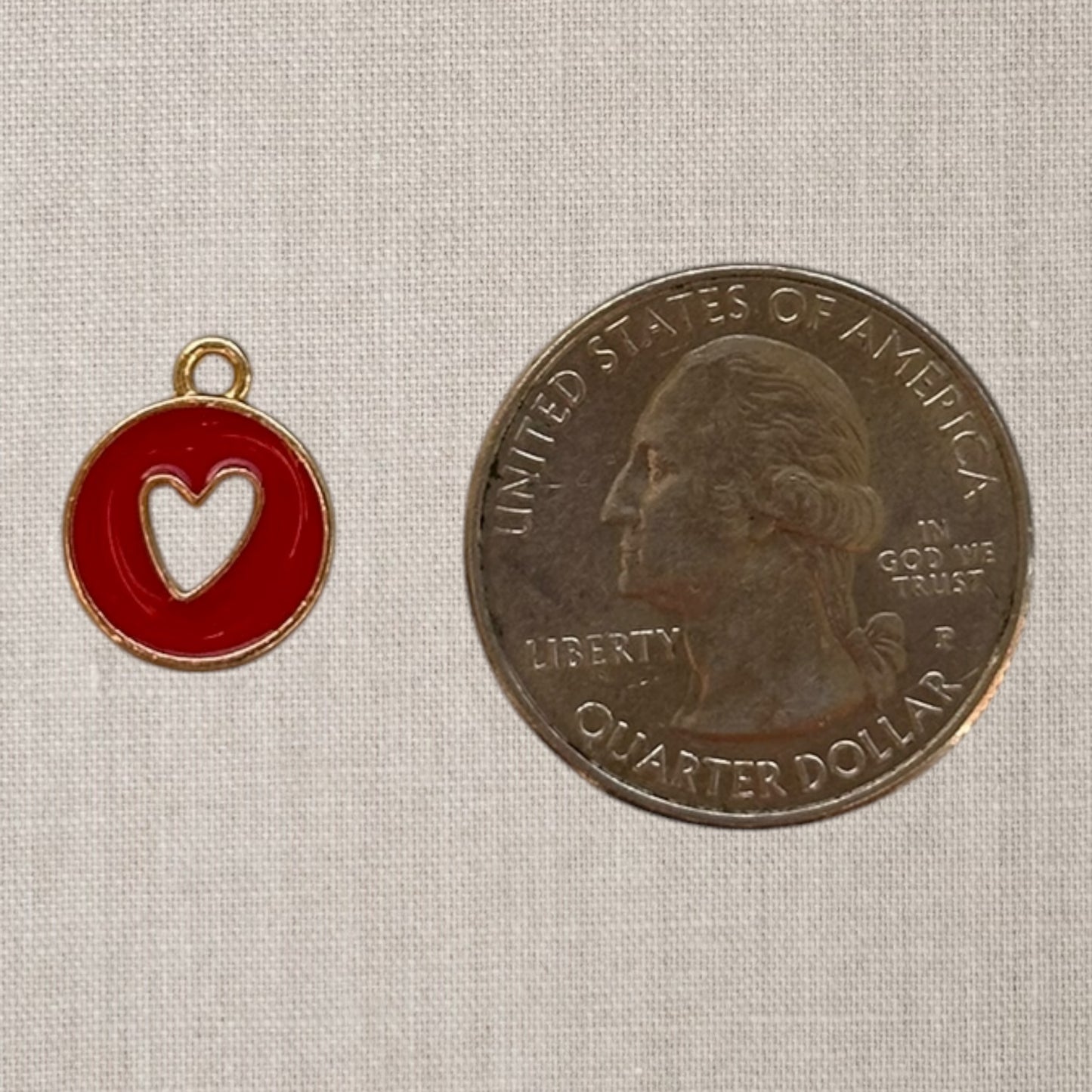 Red Heart Cutout Circle