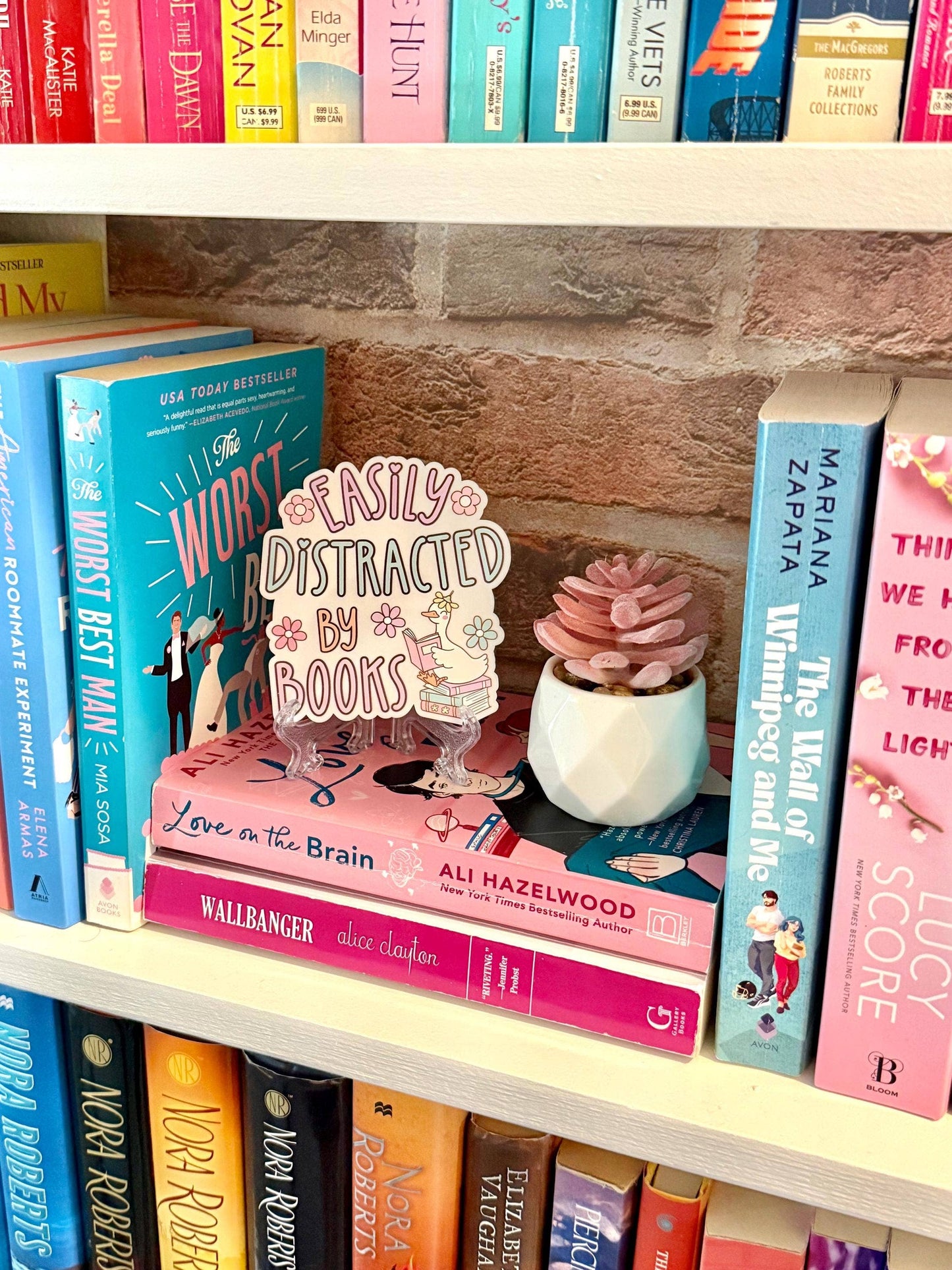 Distracted by Books Shelf Sitter