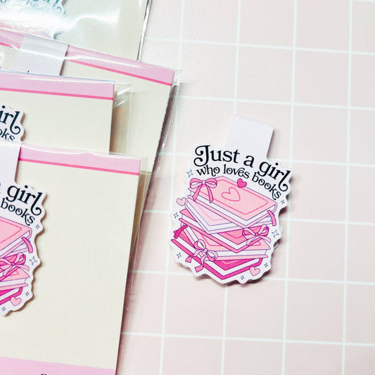 Just A Girl Magnetic Bookmark