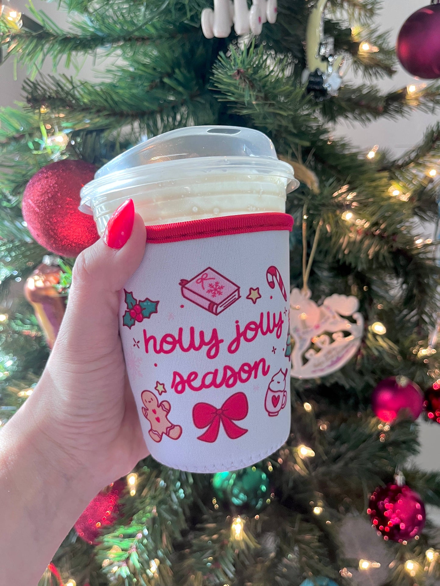 Holly Jolly Season Drink Sleeve