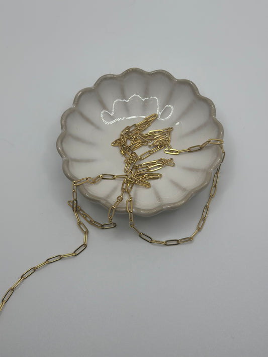 Gold Plated Paperclip Necklace