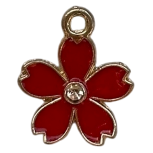 Red Rhinestone Flower
