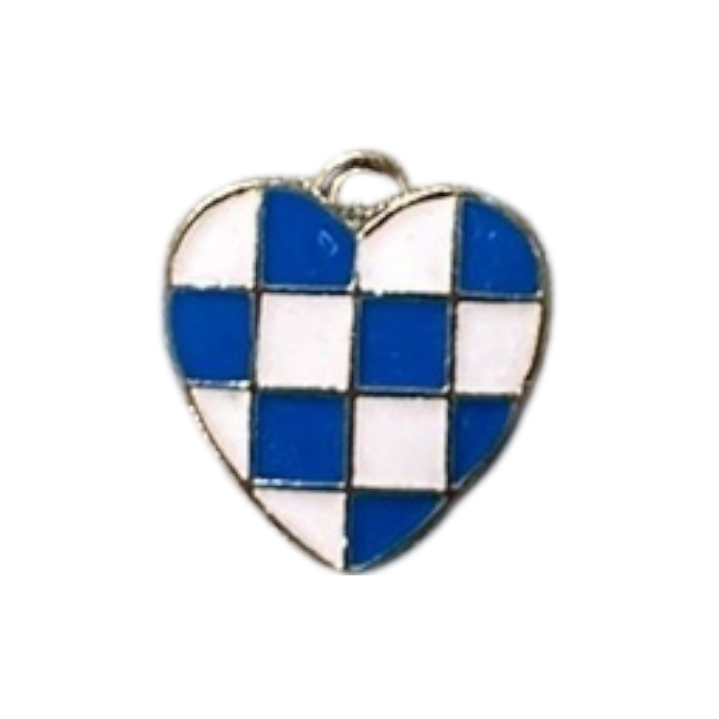 Blue Checkered Heart