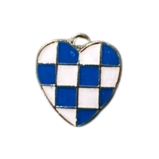 Blue Checkered Heart