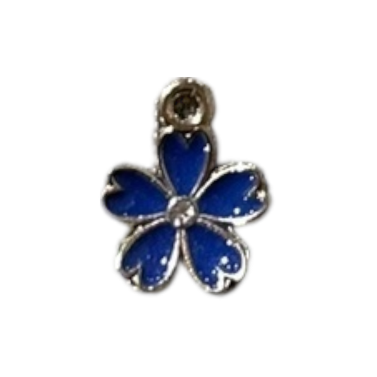 Navy Rhinestone Flower