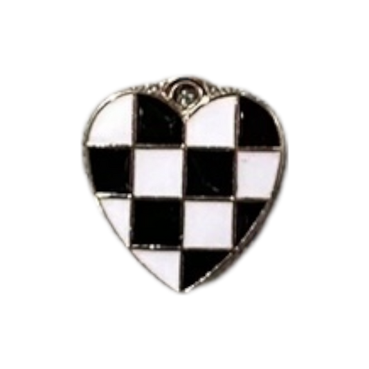 Black Checkered Heart