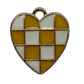 Yellow & White Checkered Heart