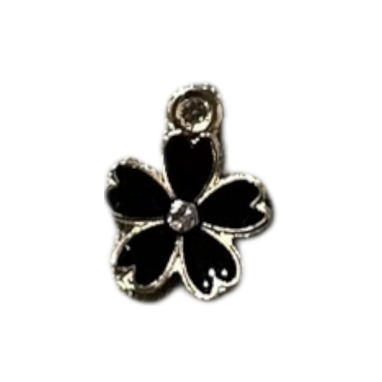 Black Rhinestone Flower