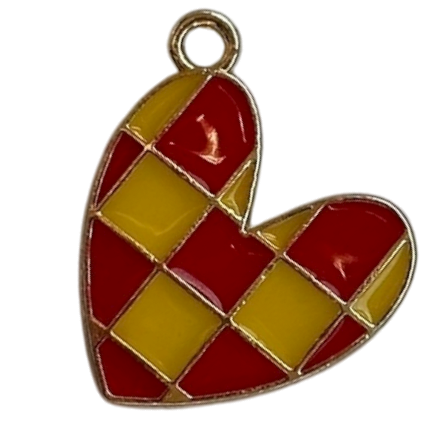 Red & Yellow Checkered Heart