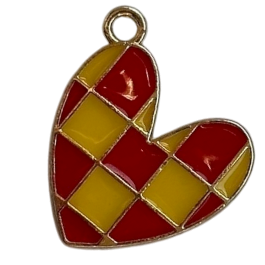 Red & Yellow Checkered Heart