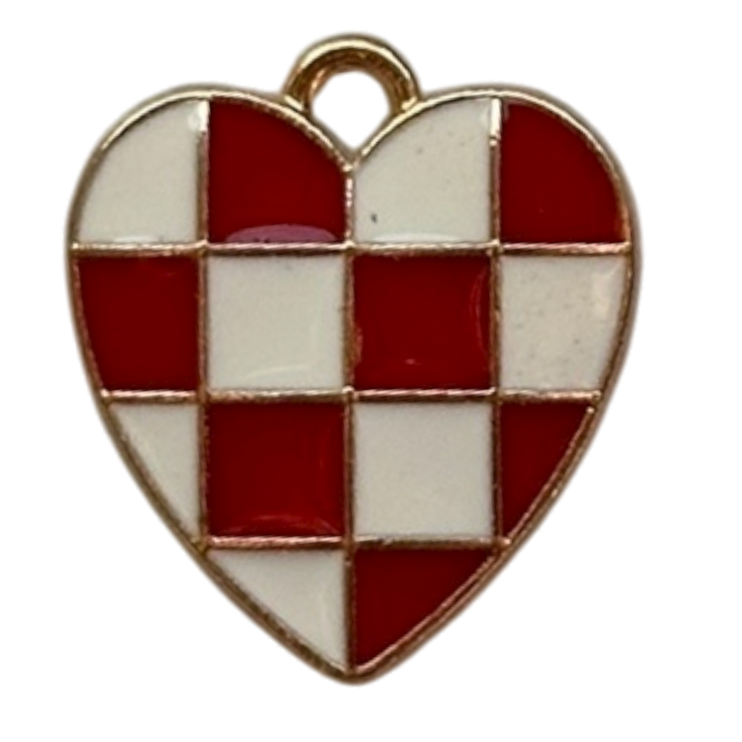 Red and White Checker Heart