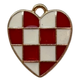 Red and White Checker Heart