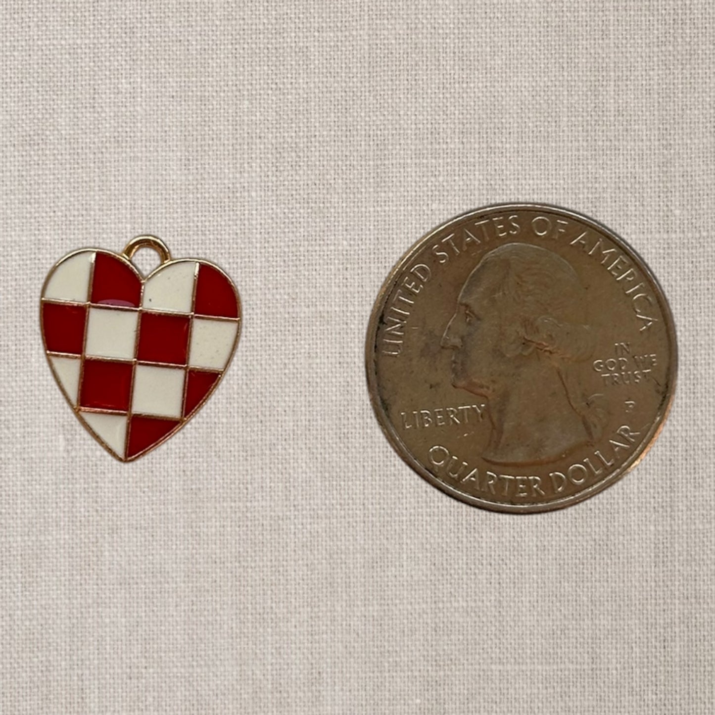 Red and White Checker Heart