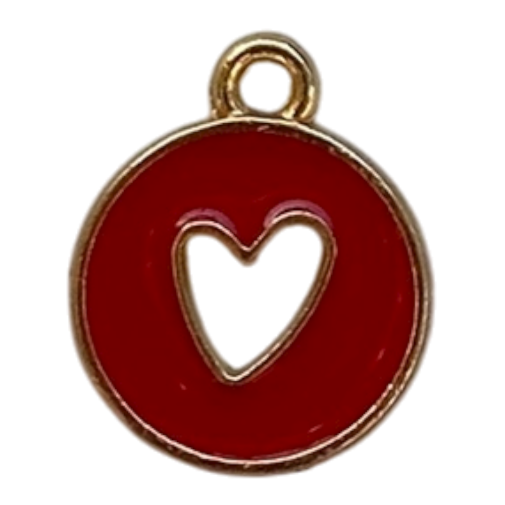 Red Heart Cutout Circle
