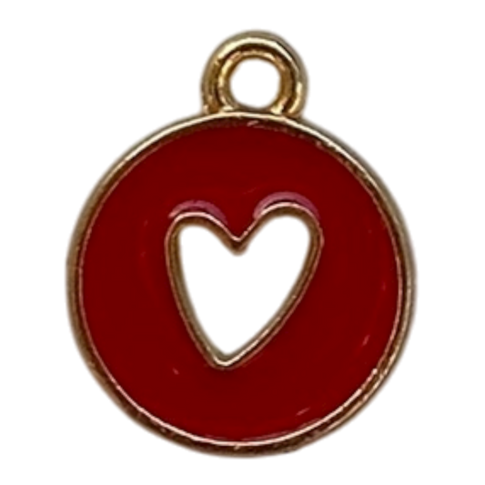 Red Heart Cutout Circle