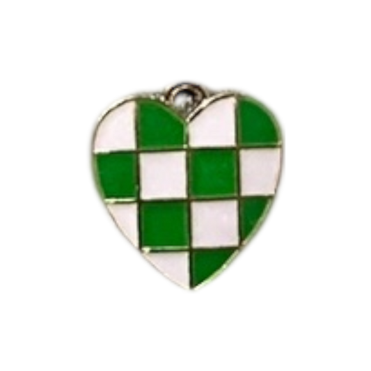 Green Checkered Heart