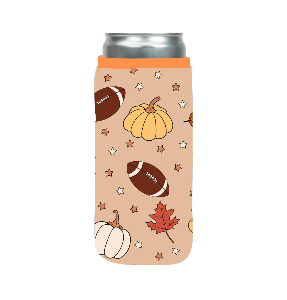 Fall Football Slim Can Sleeve