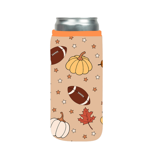 Fall Football Slim Can Sleeve