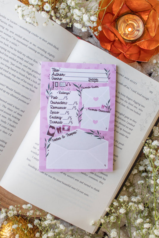 Book Review Post-it Notepad | Love Letters