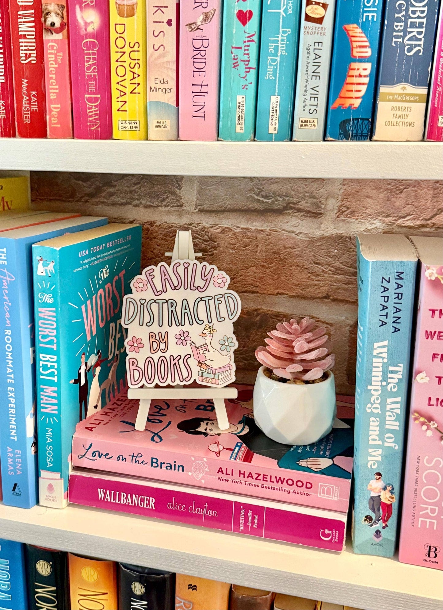 Distracted by Books Shelf Sitter