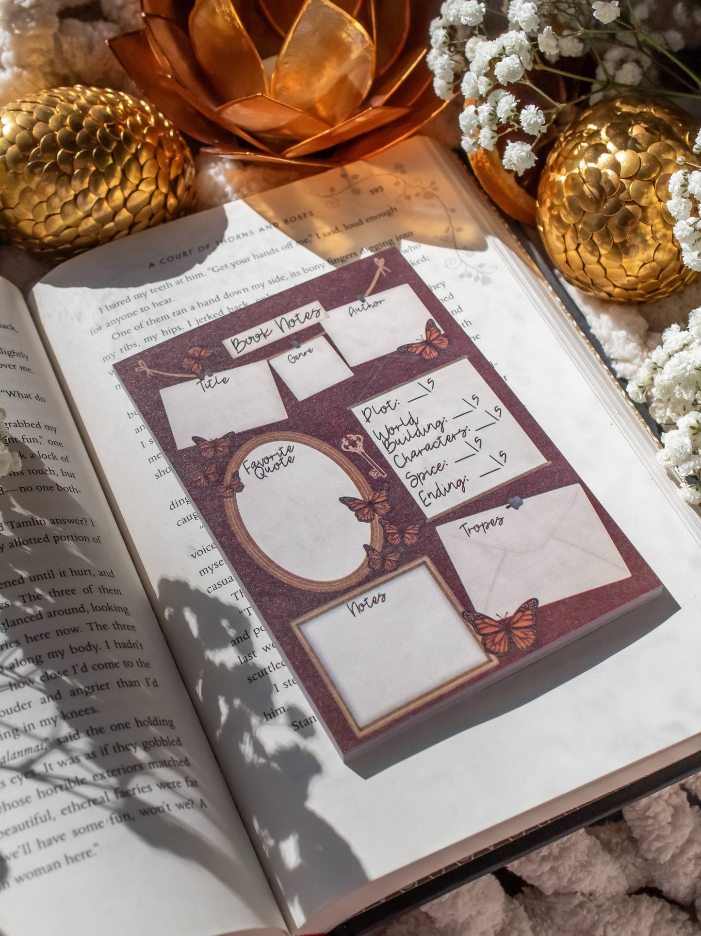 Book Review Post-it Notepad | Dark Academia