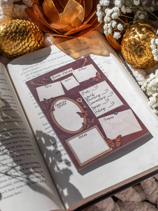 Book Review Post-it Notepad | Dark Academia